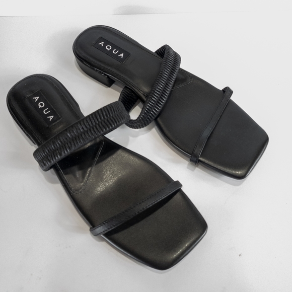 Aqua Livi Slip On Sandals Black -8 - Picture 3 of 4
